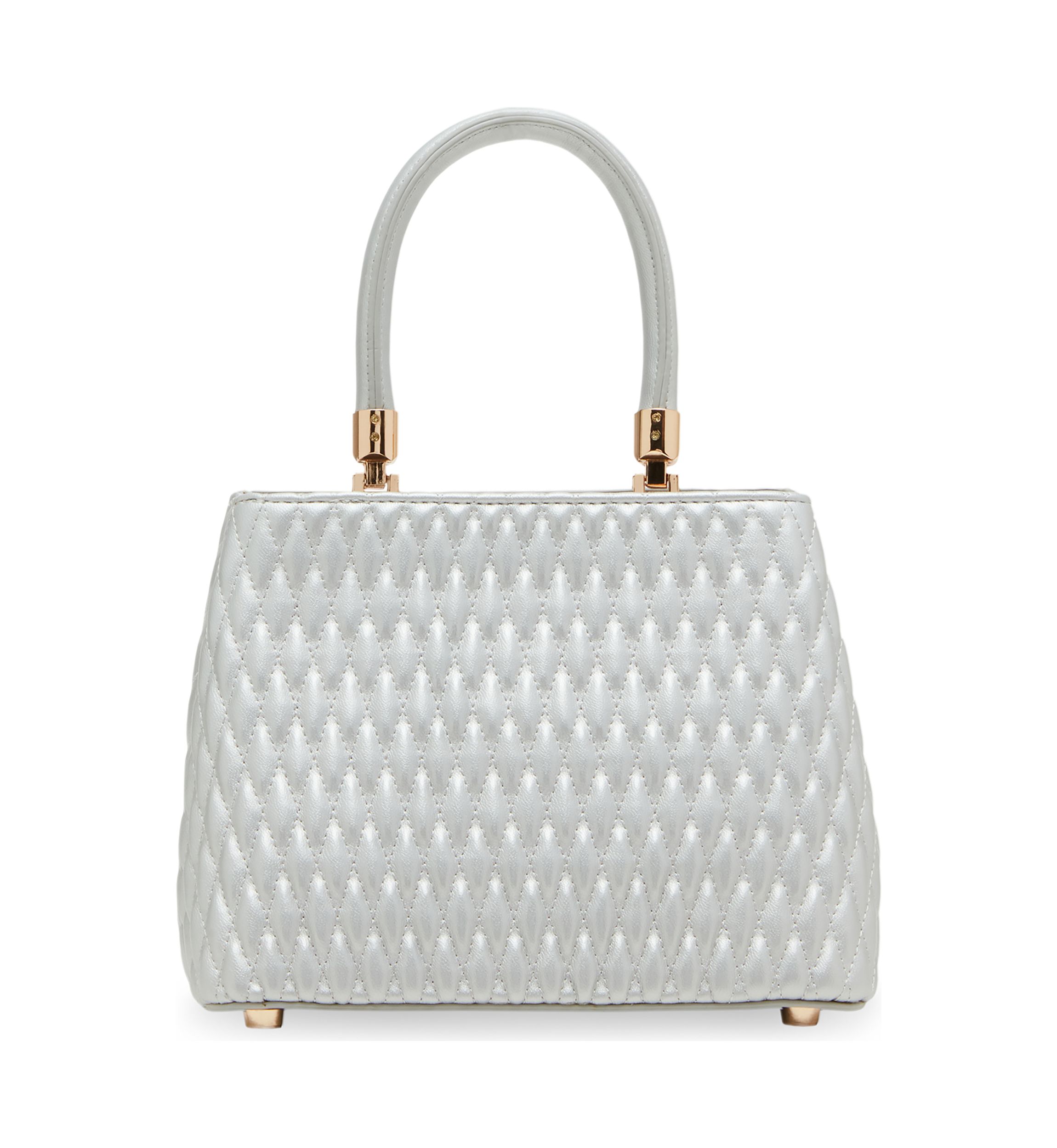 Small Quilted Satchel with Crossbody Strap 