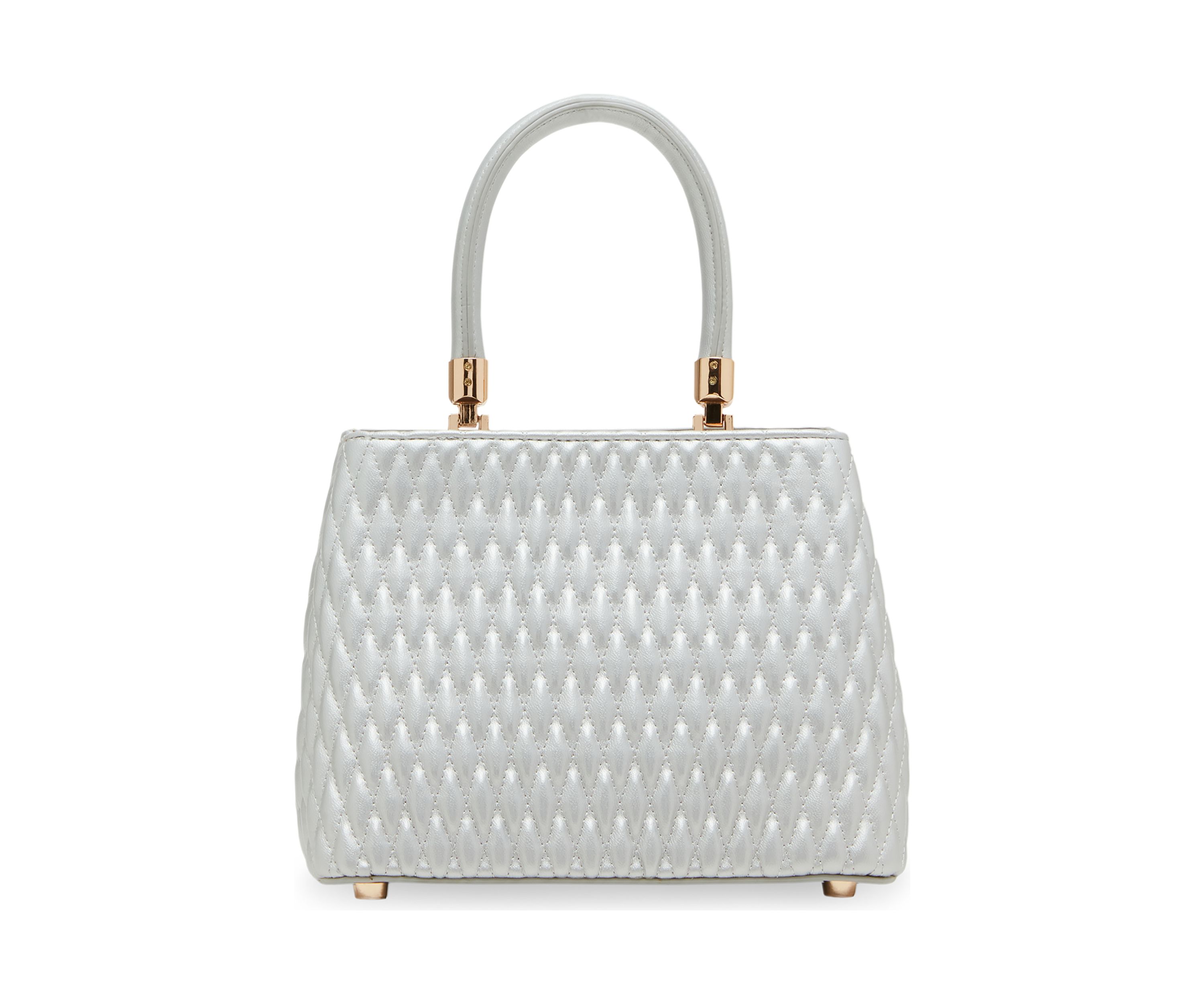 Small Quilted Satchel with Crossbody Strap 