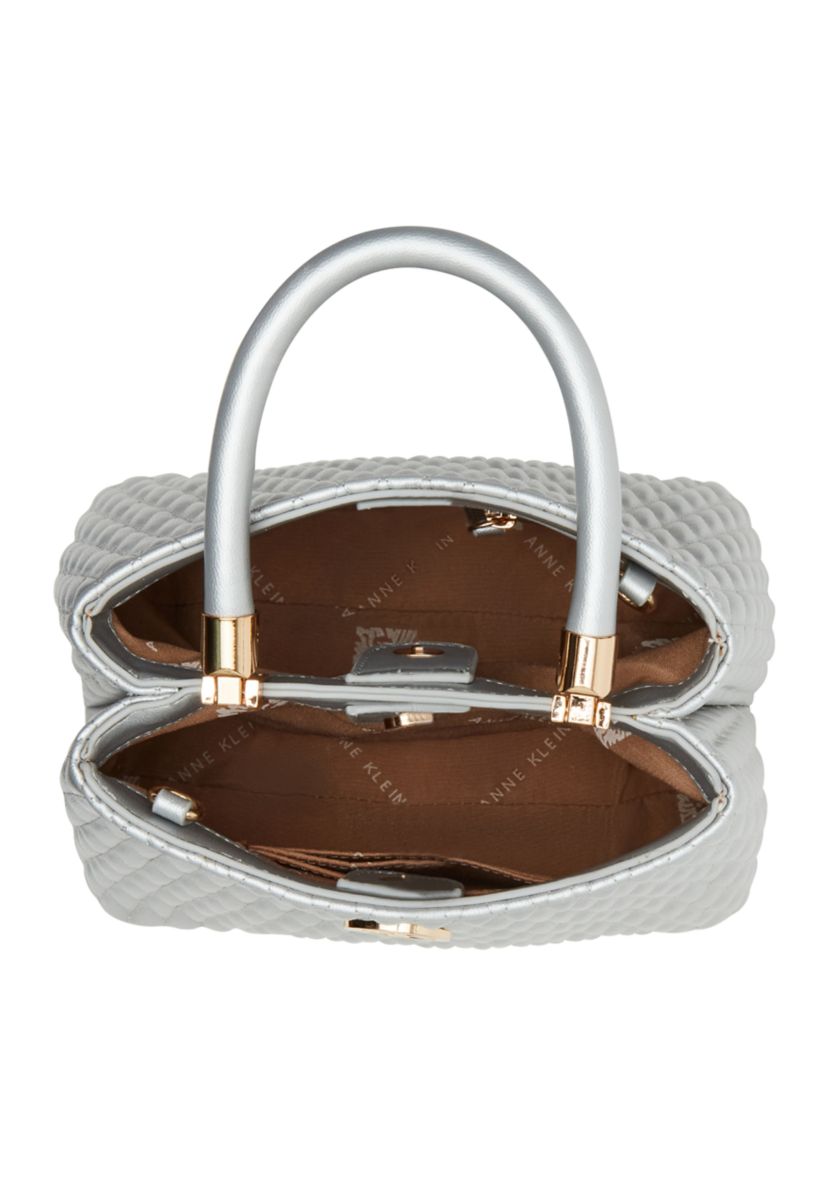 Small Quilted Satchel with Crossbody Strap 