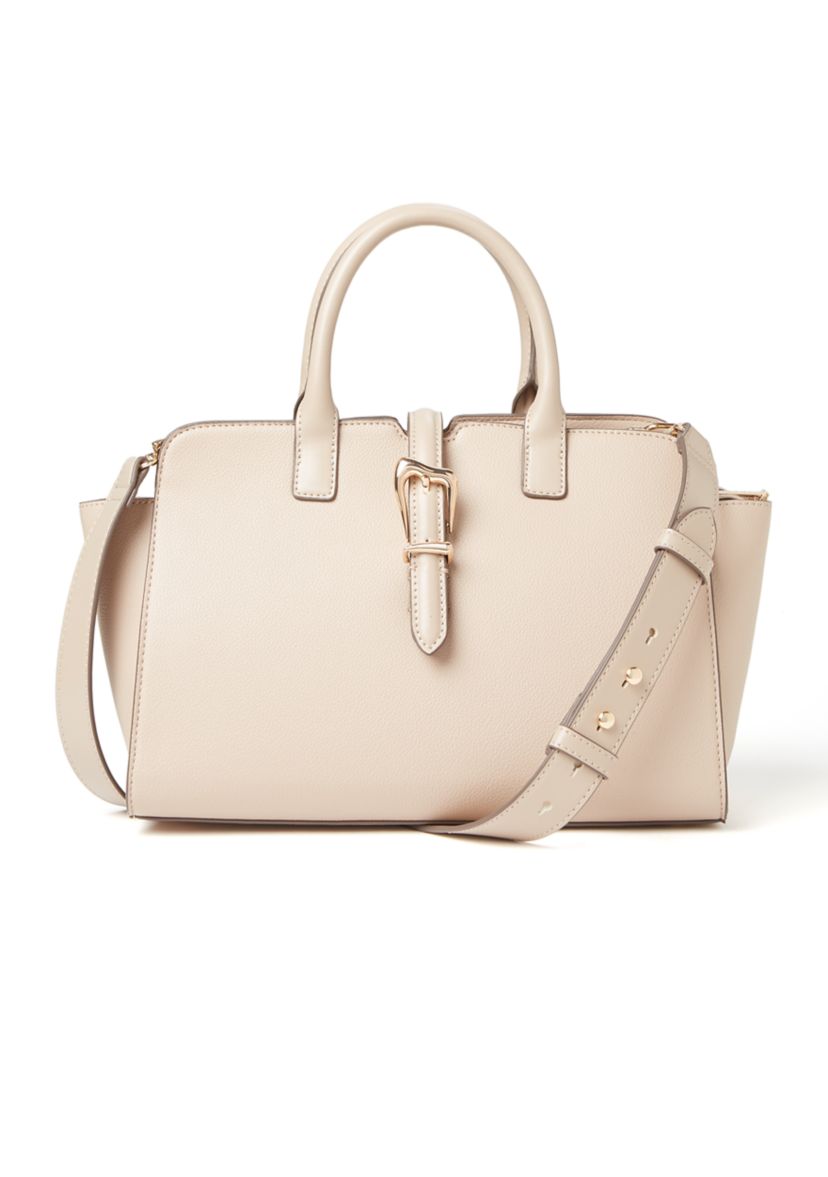 Sculpted Buckle Satchel