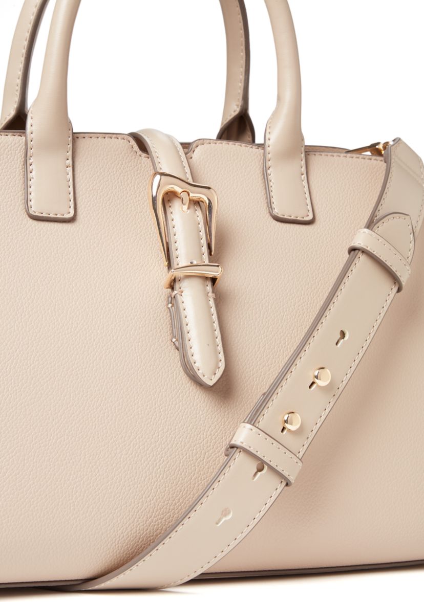 Sculpted Buckle Satchel
