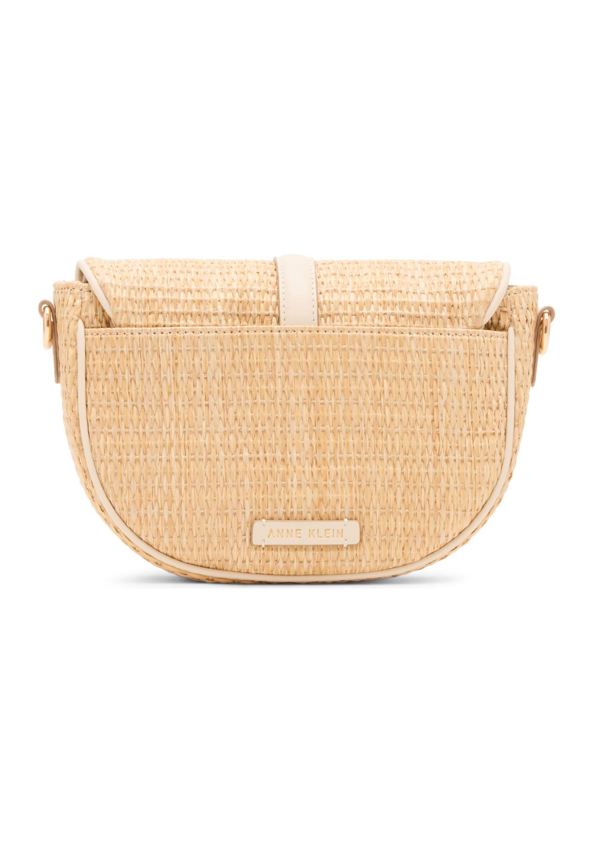 Straw Saddle Bag with Detachable Strap