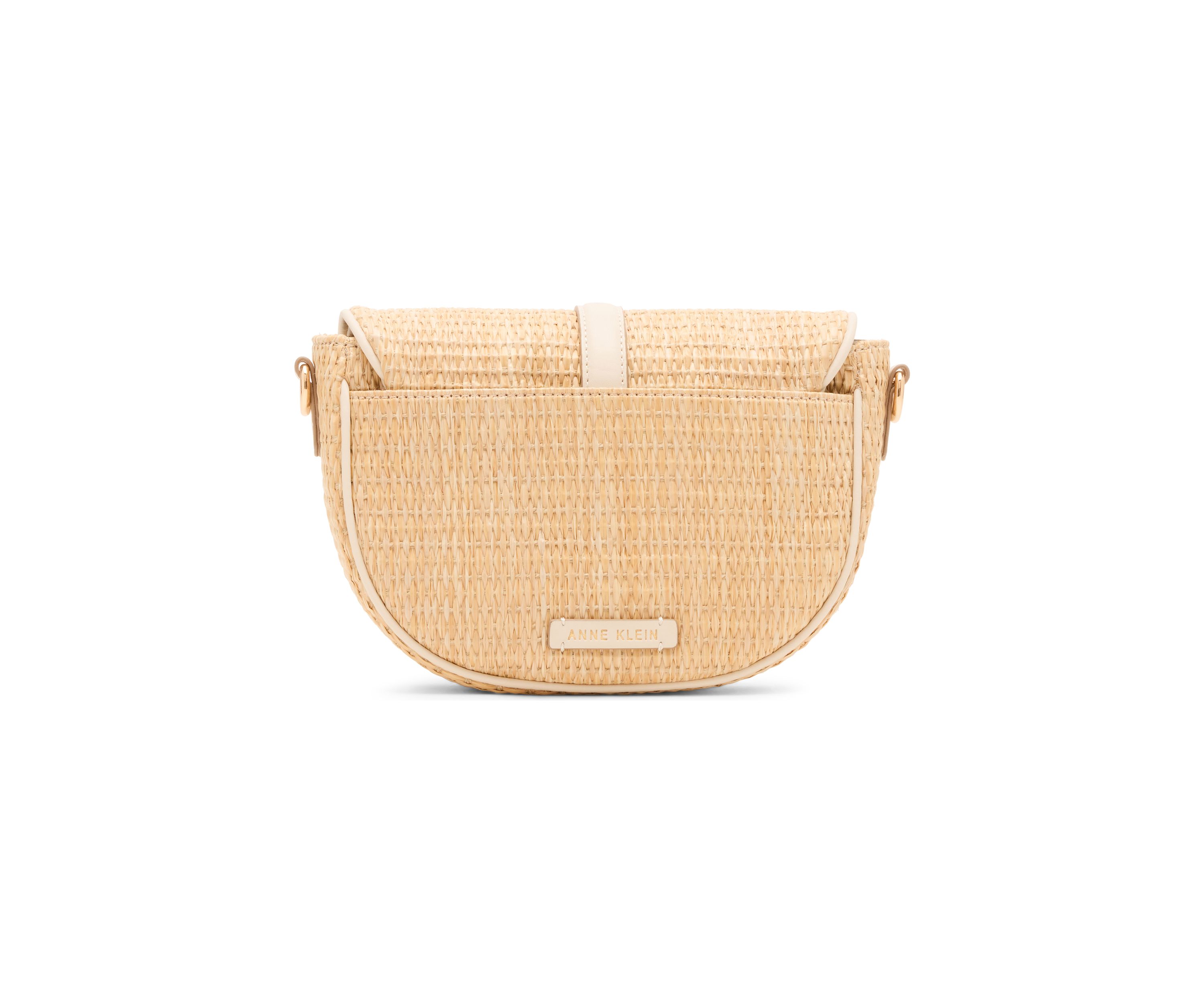 Straw Saddle Bag with Detachable Strap