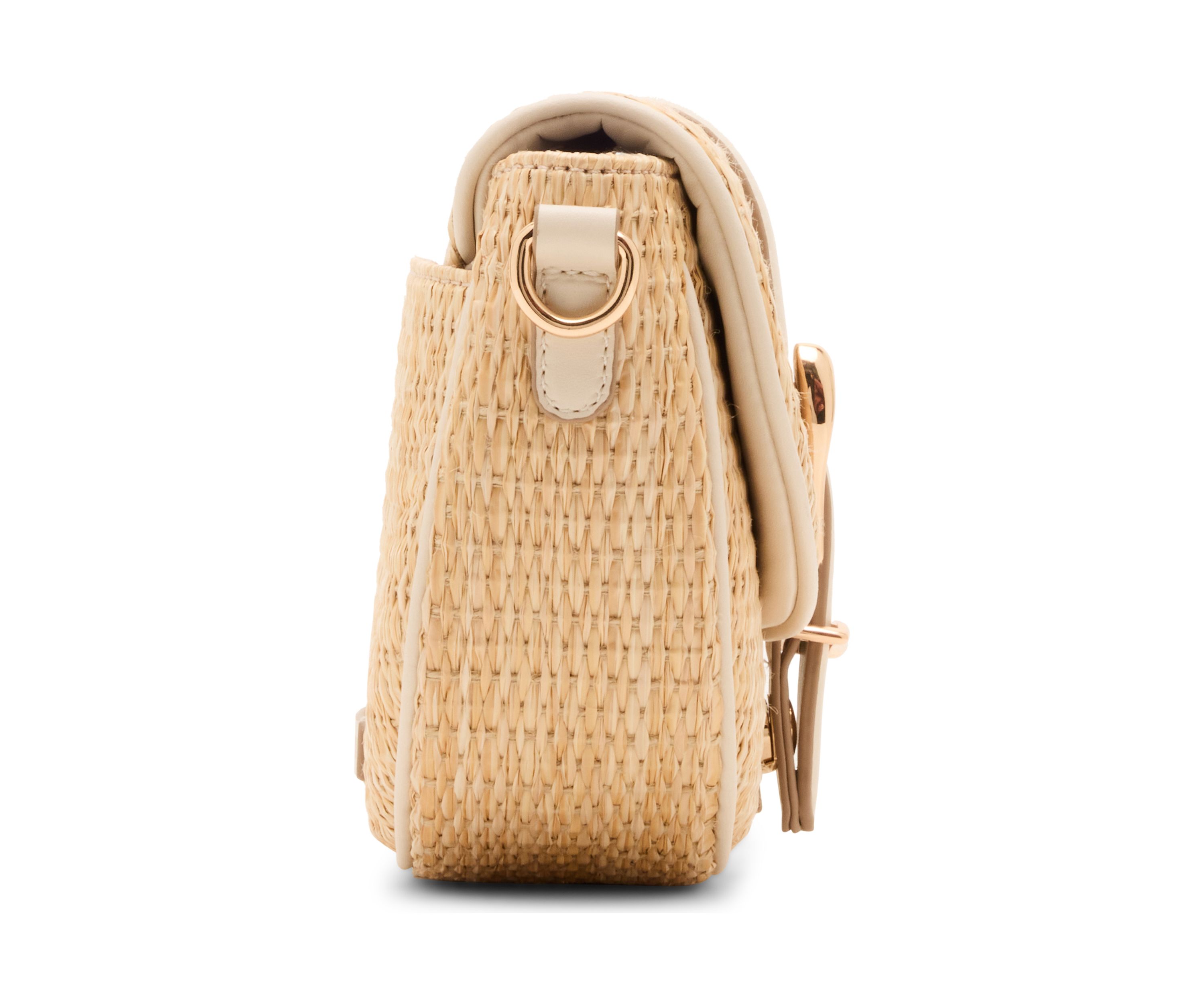 Straw Saddle Bag with Detachable Strap