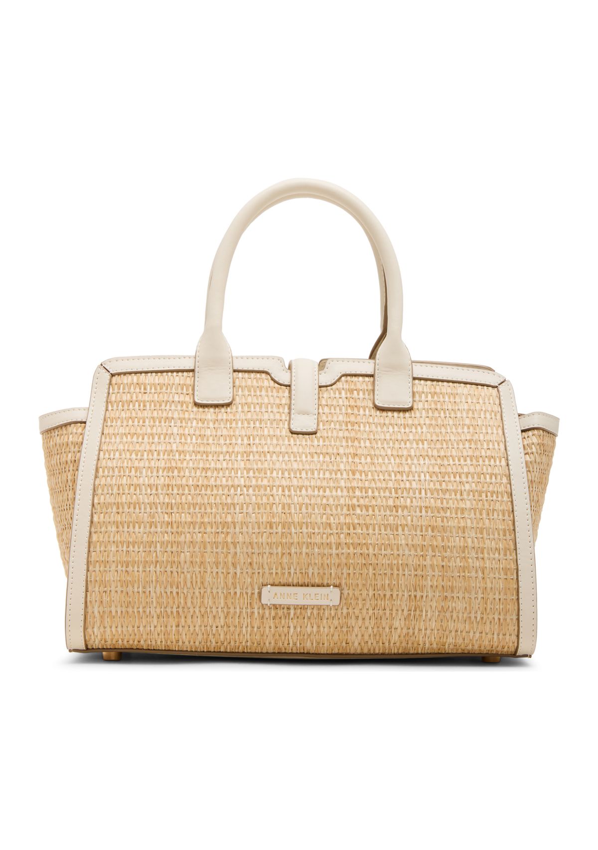 Straw Satchel with Detachable Strap