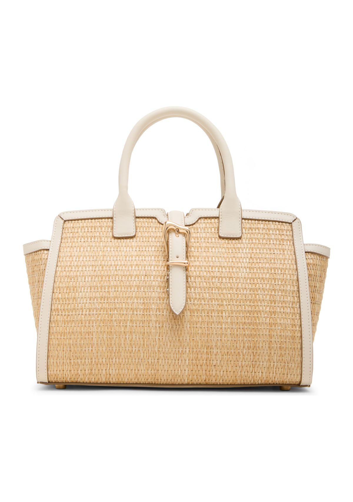 Straw Satchel with Detachable Strap