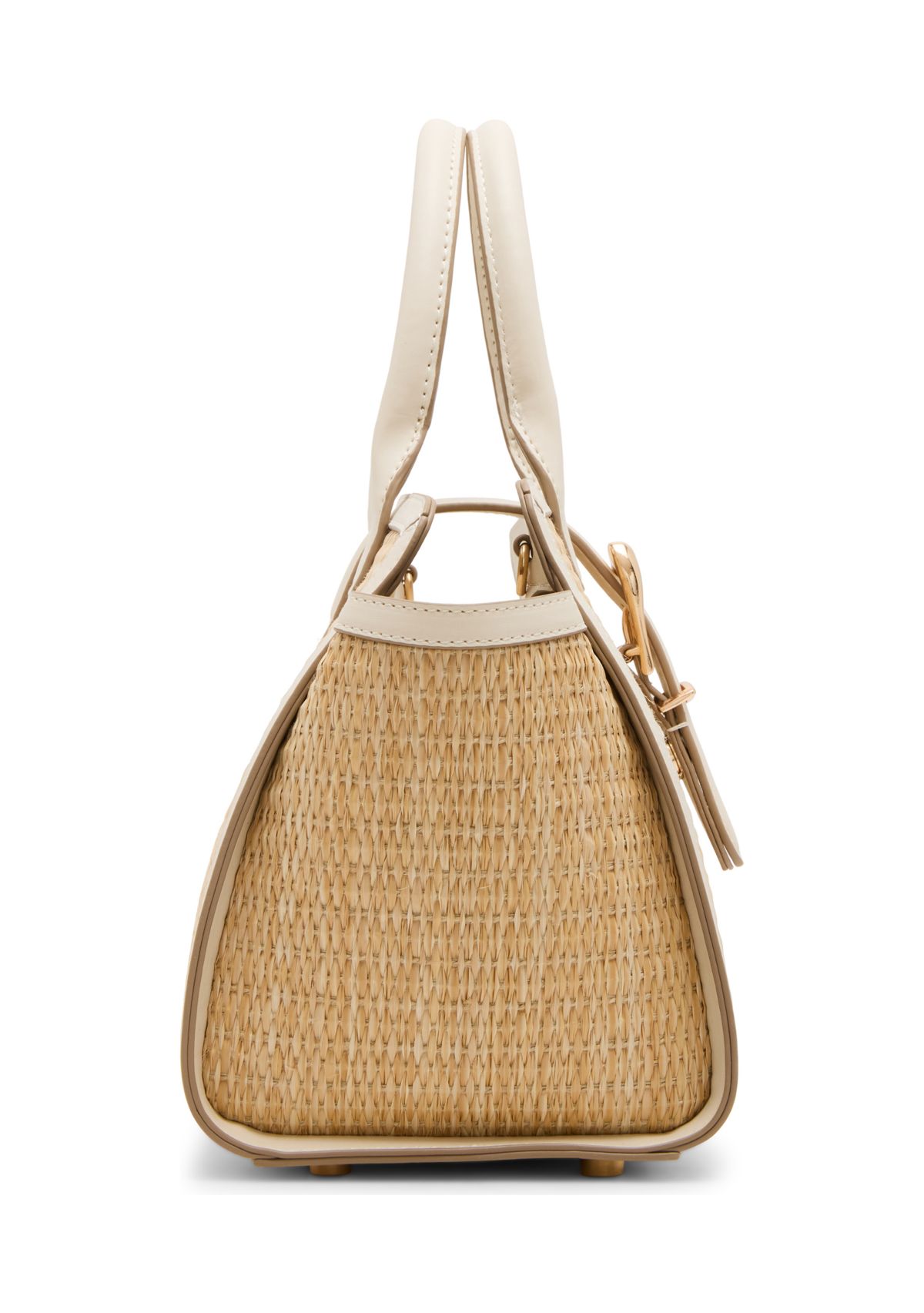 Straw Satchel with Detachable Strap