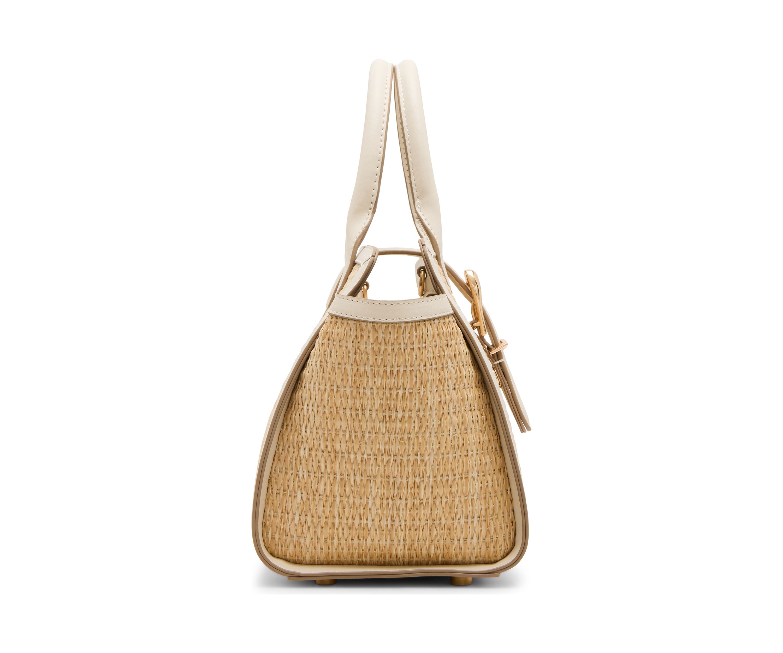 Straw Satchel with Detachable Strap