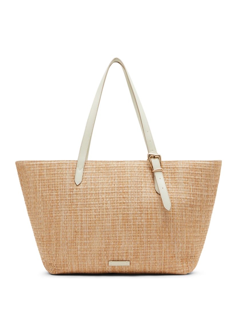 Straw Tote with Pouch