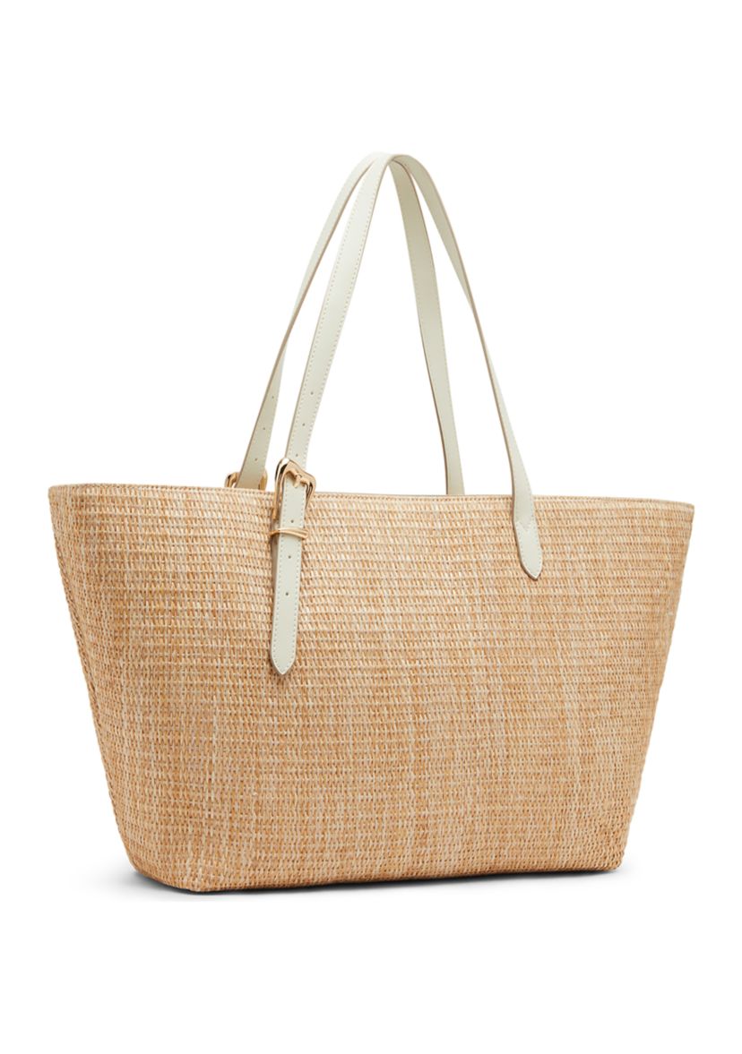 Straw Tote with Pouch