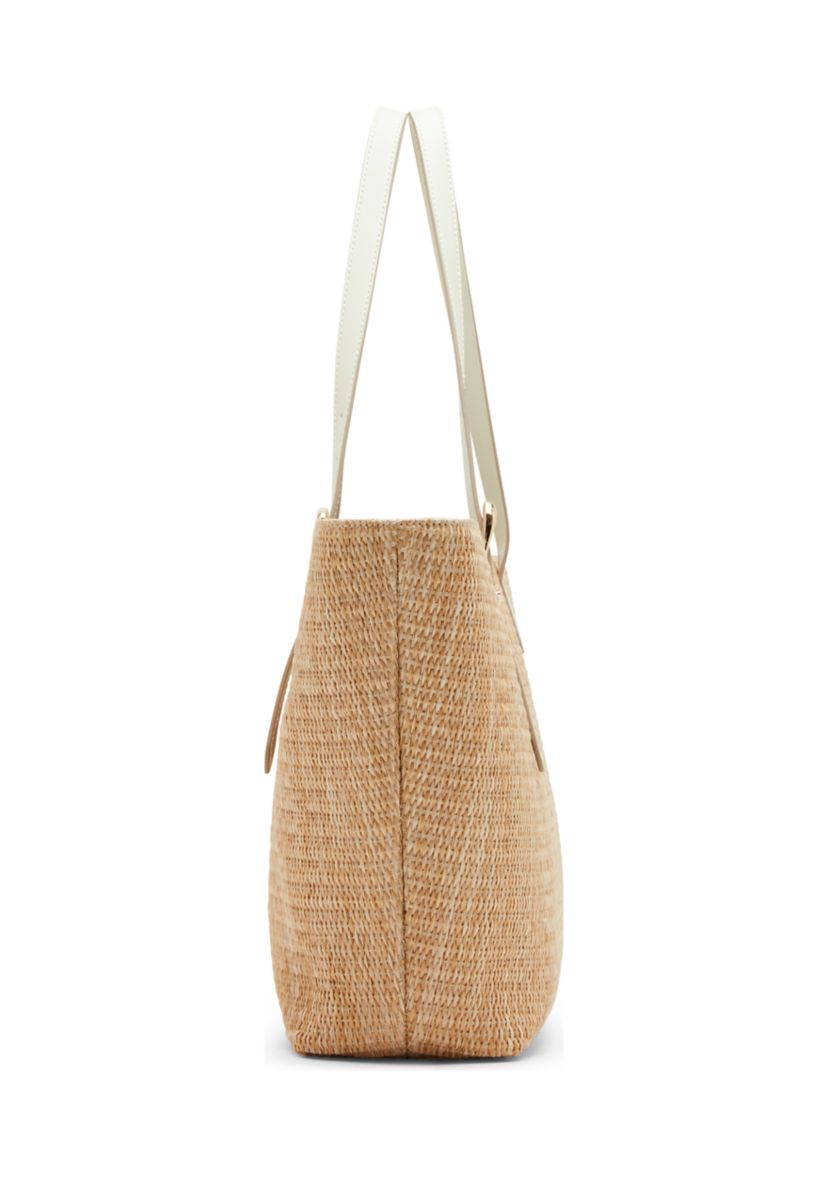 Straw Tote with Pouch