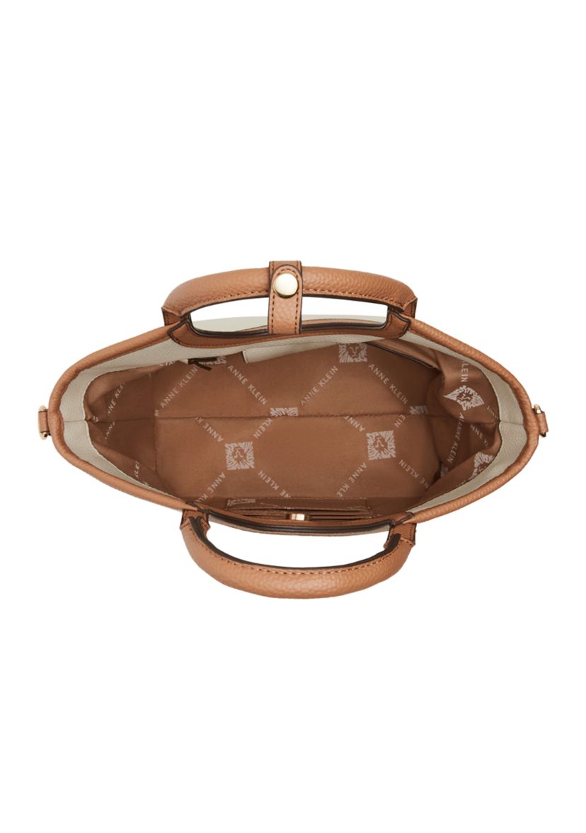Small Tote with Detachable Strap and Tile Lion Pouch