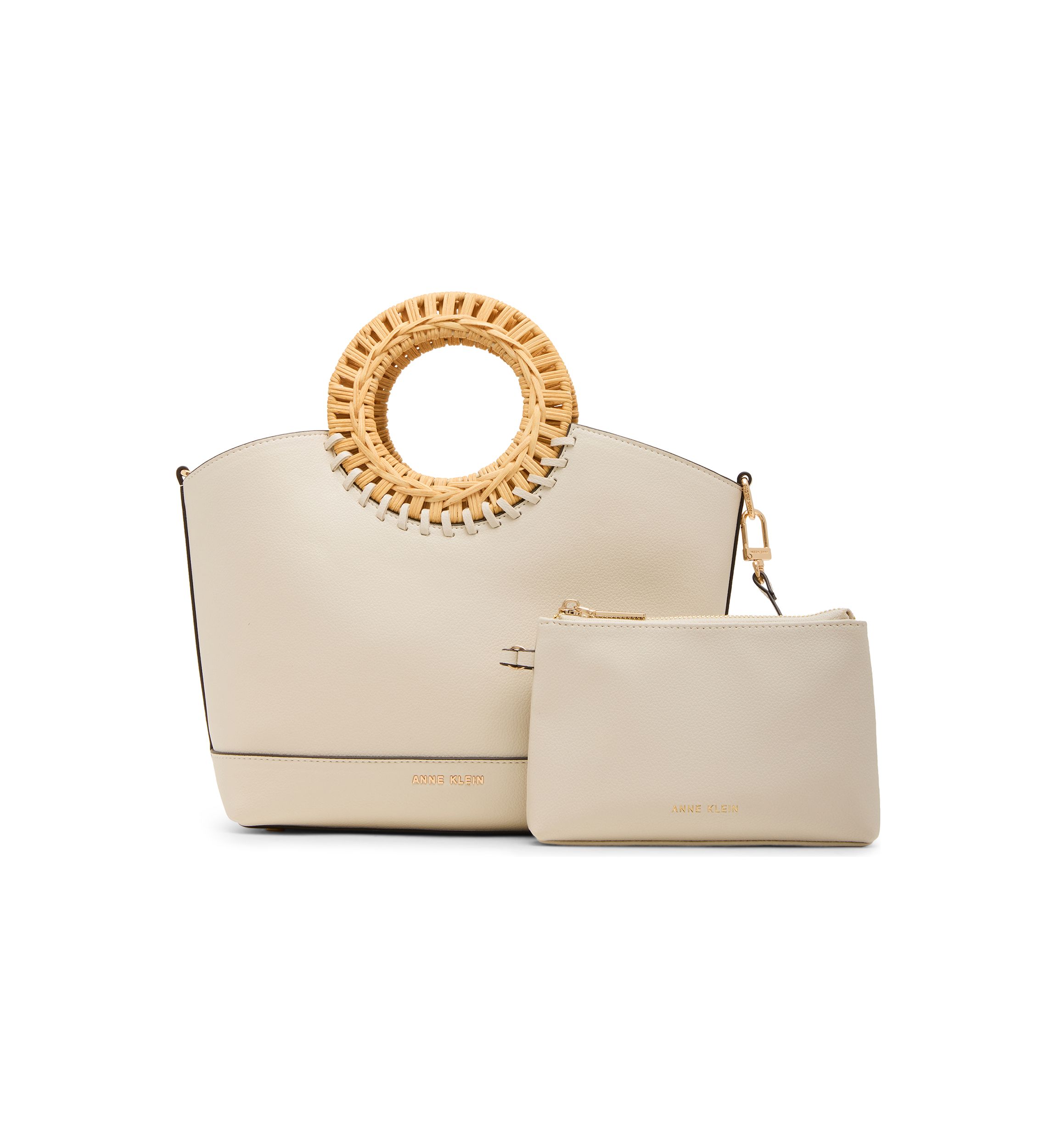 Circle Handle Tote with Detachable Strap 