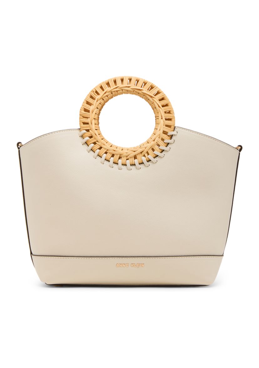 Circle Handle Tote with Detachable Strap 