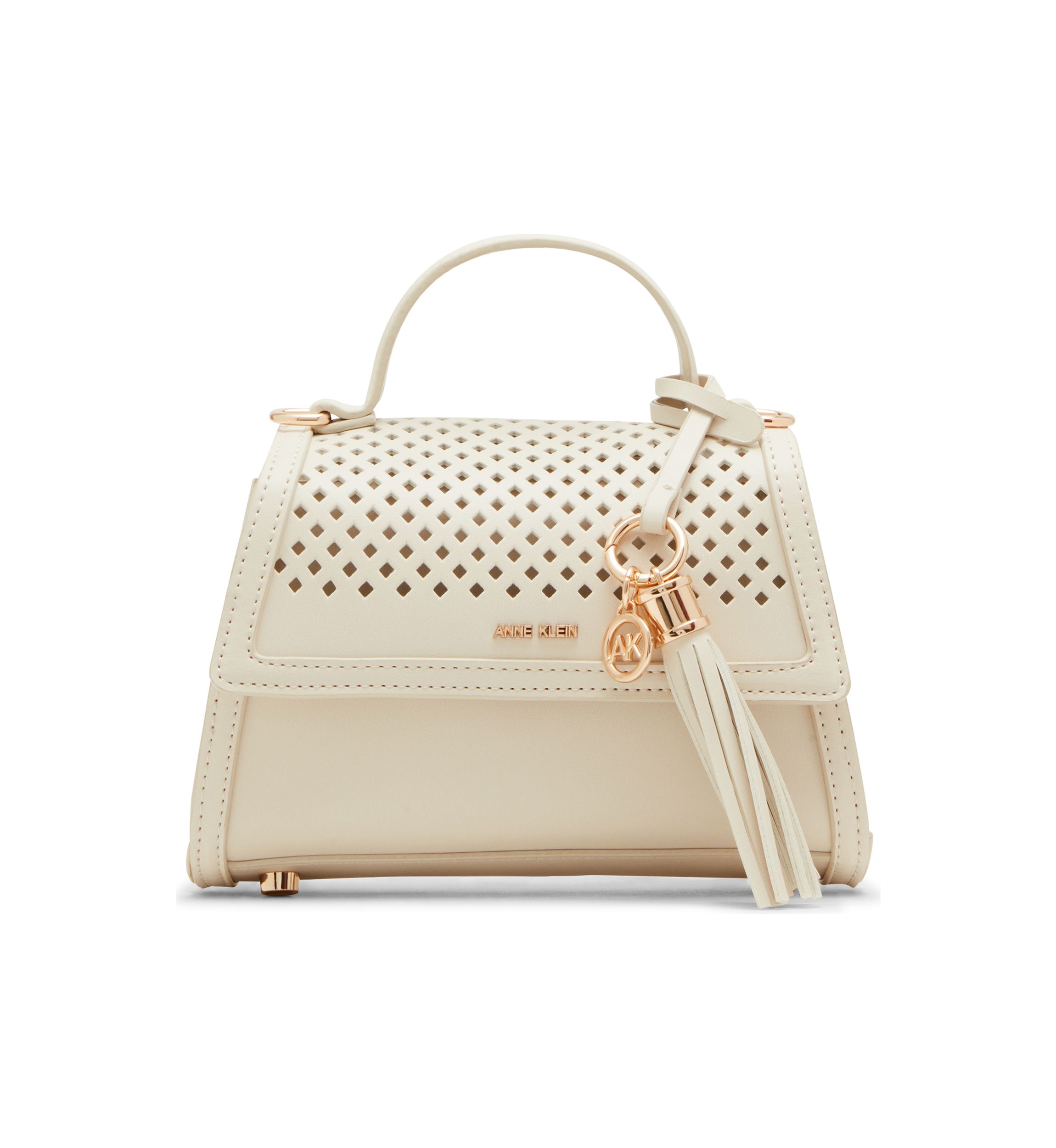 Perforated Flap Top Handle Crossbody