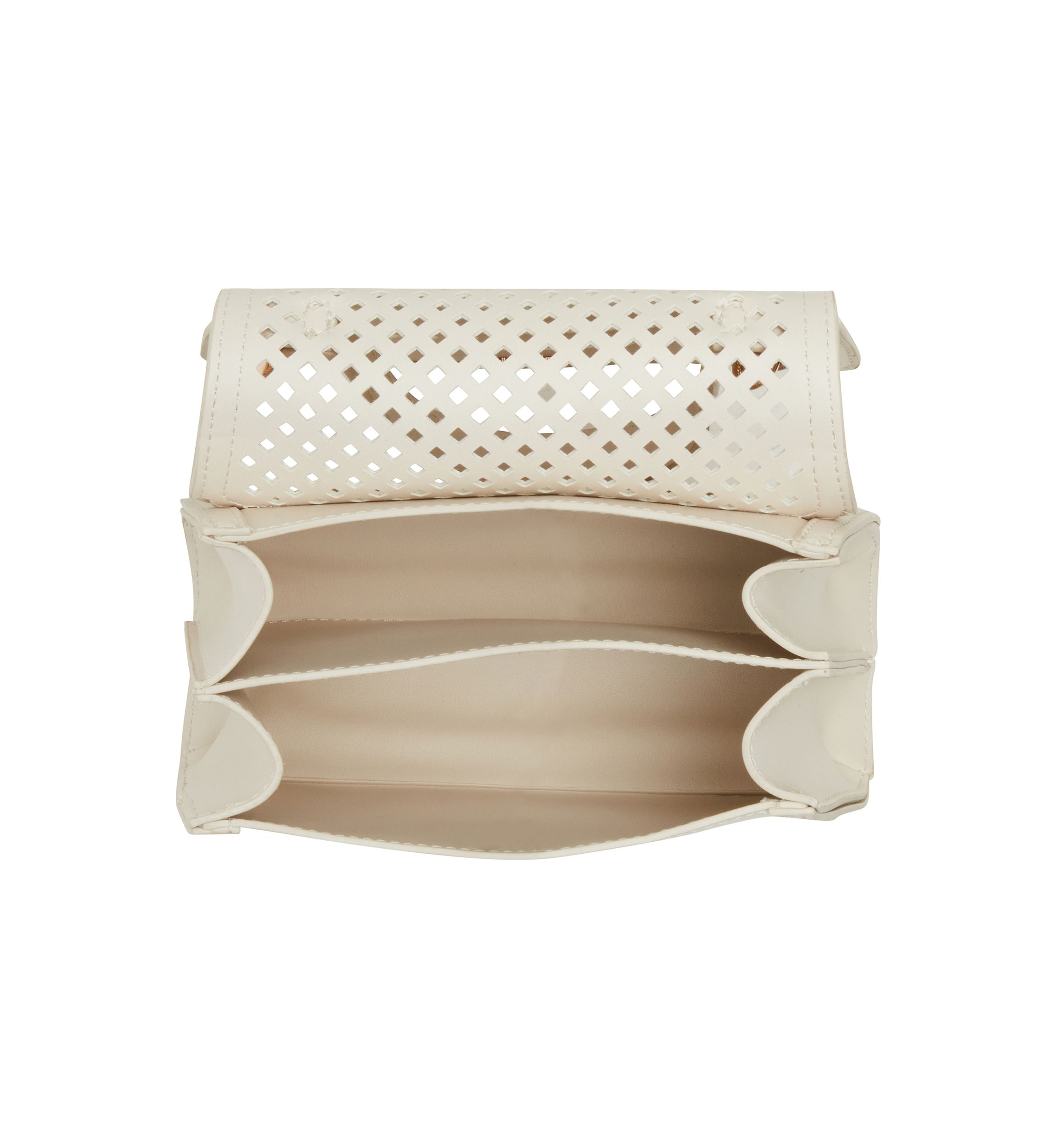 Perforated Flap Top Handle Crossbody