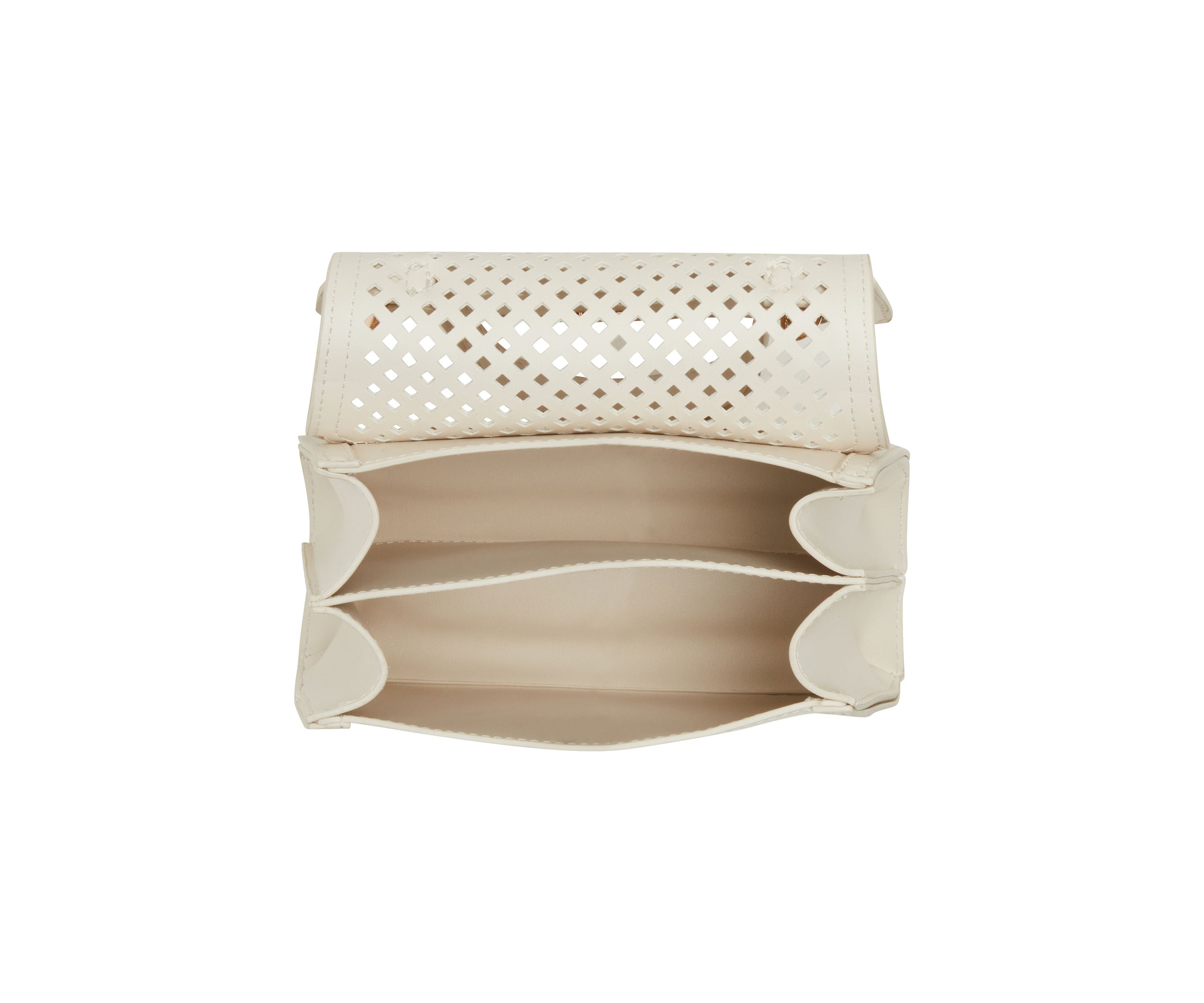 Perforated Flap Top Handle Crossbody