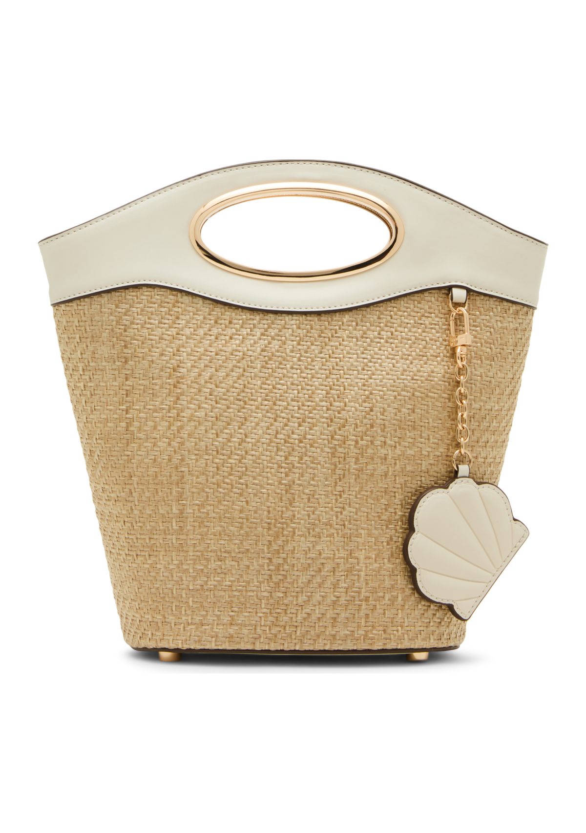 Oval Handle Bucket Bag with Crossbody Strap