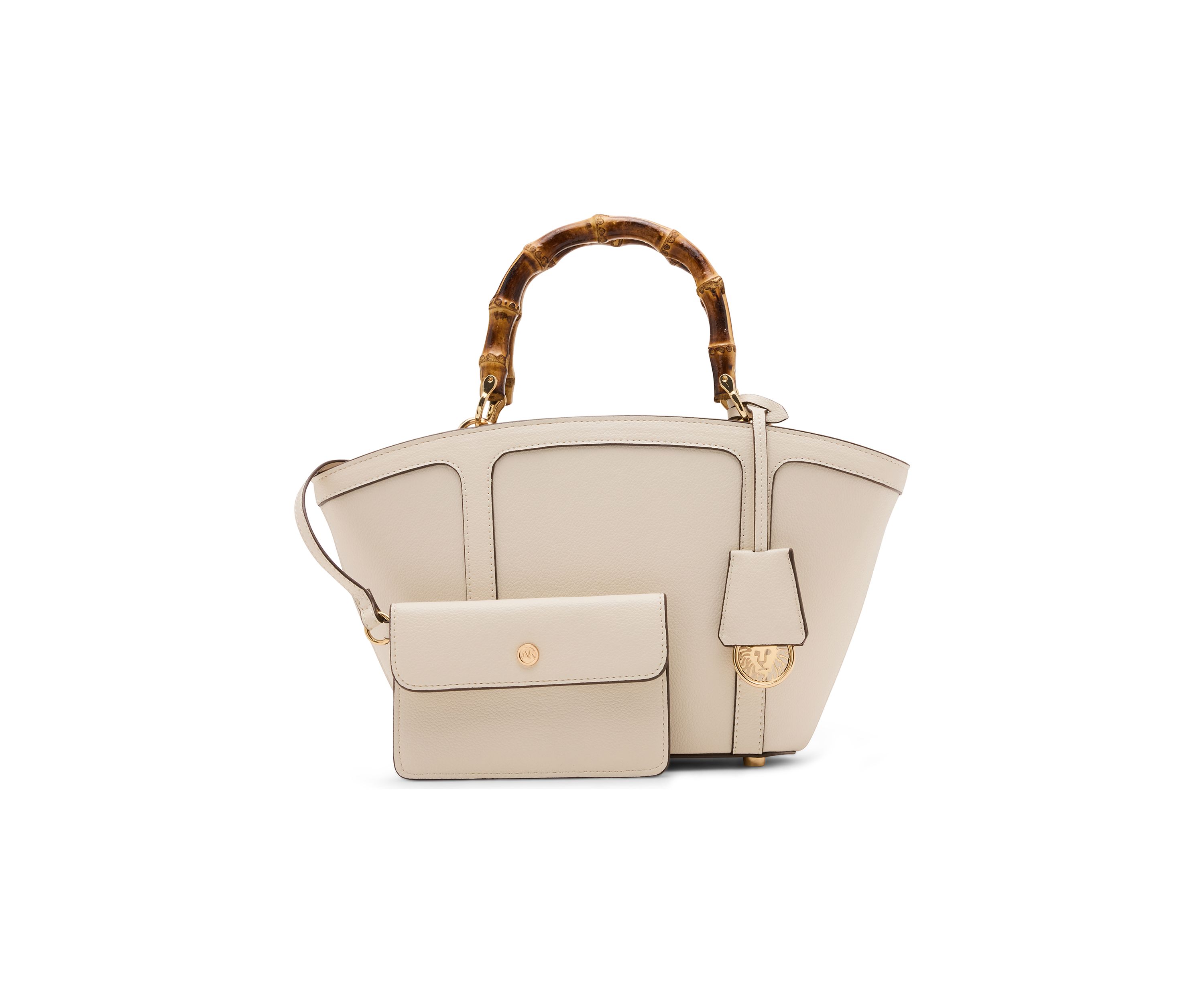 Bamboo Handle Tote with Crossbody Strap