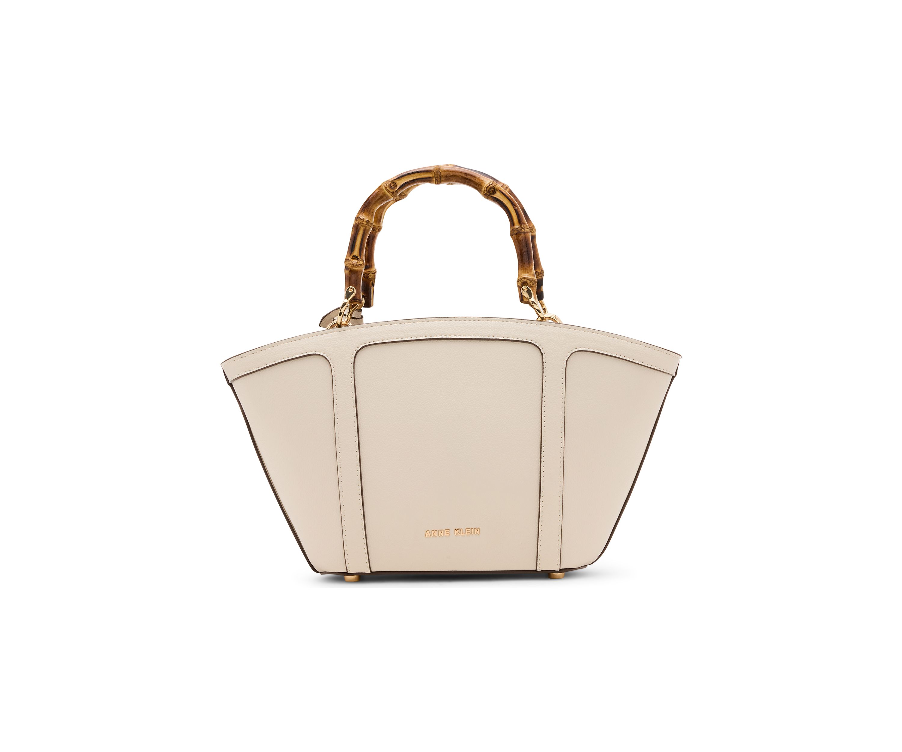 Bamboo Handle Tote with Crossbody Strap
