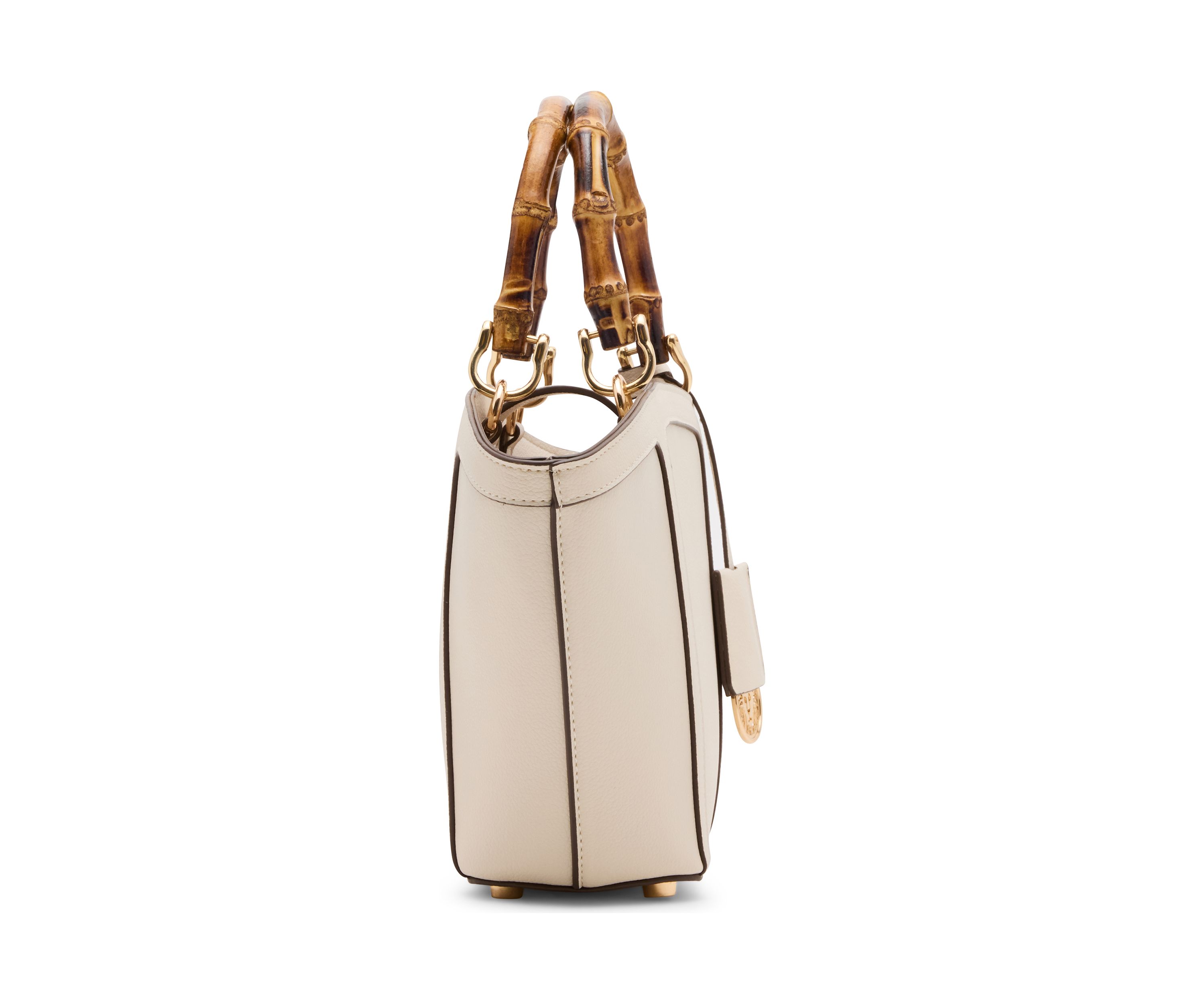Bamboo Handle Tote with Crossbody Strap