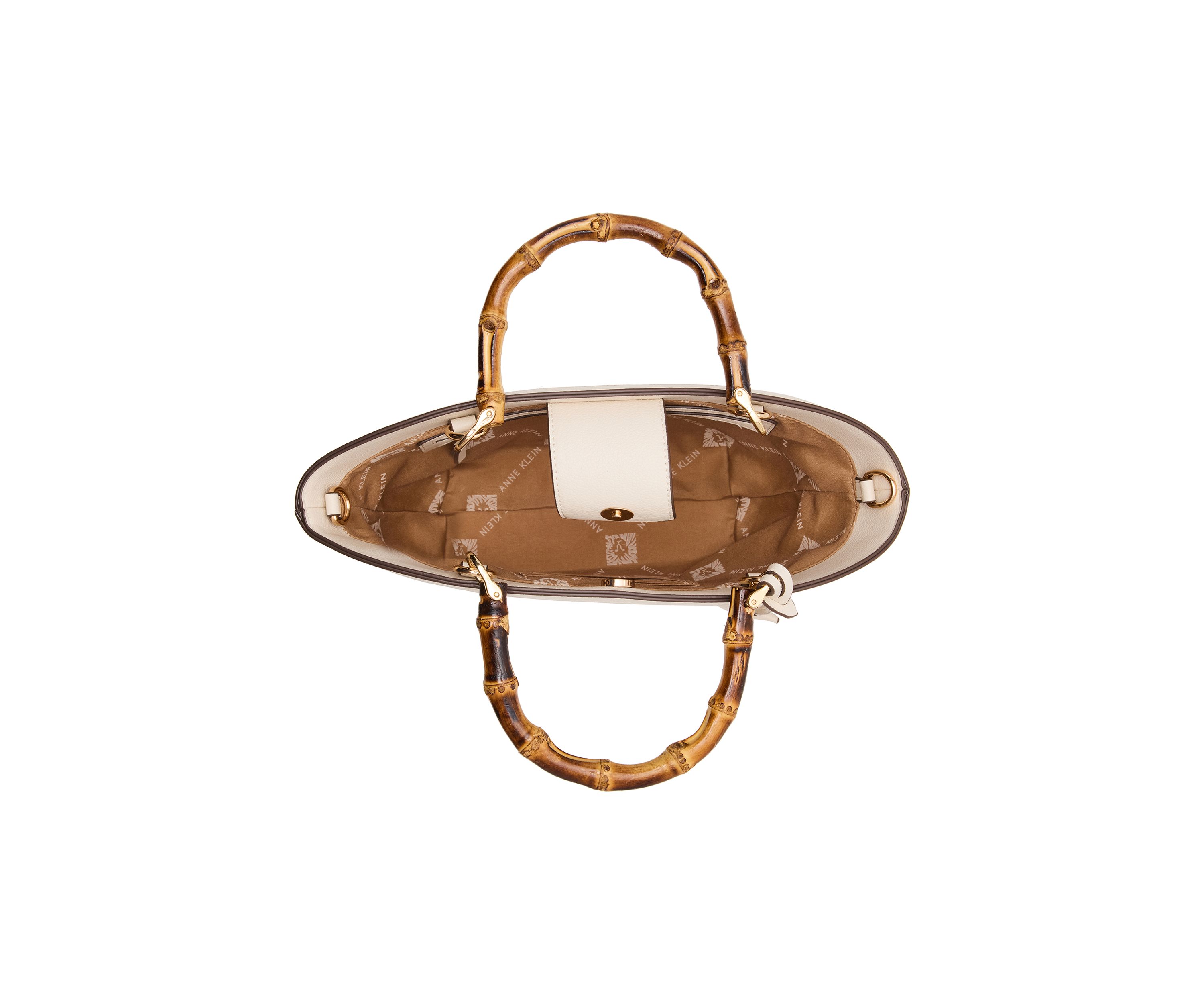 Bamboo Handle Tote with Crossbody Strap