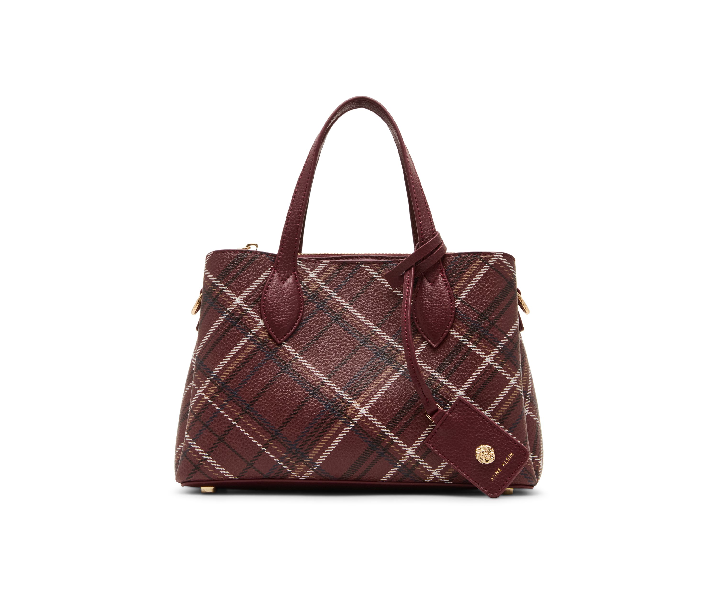 Small Triple Compartment Satchel with Detachable Strap