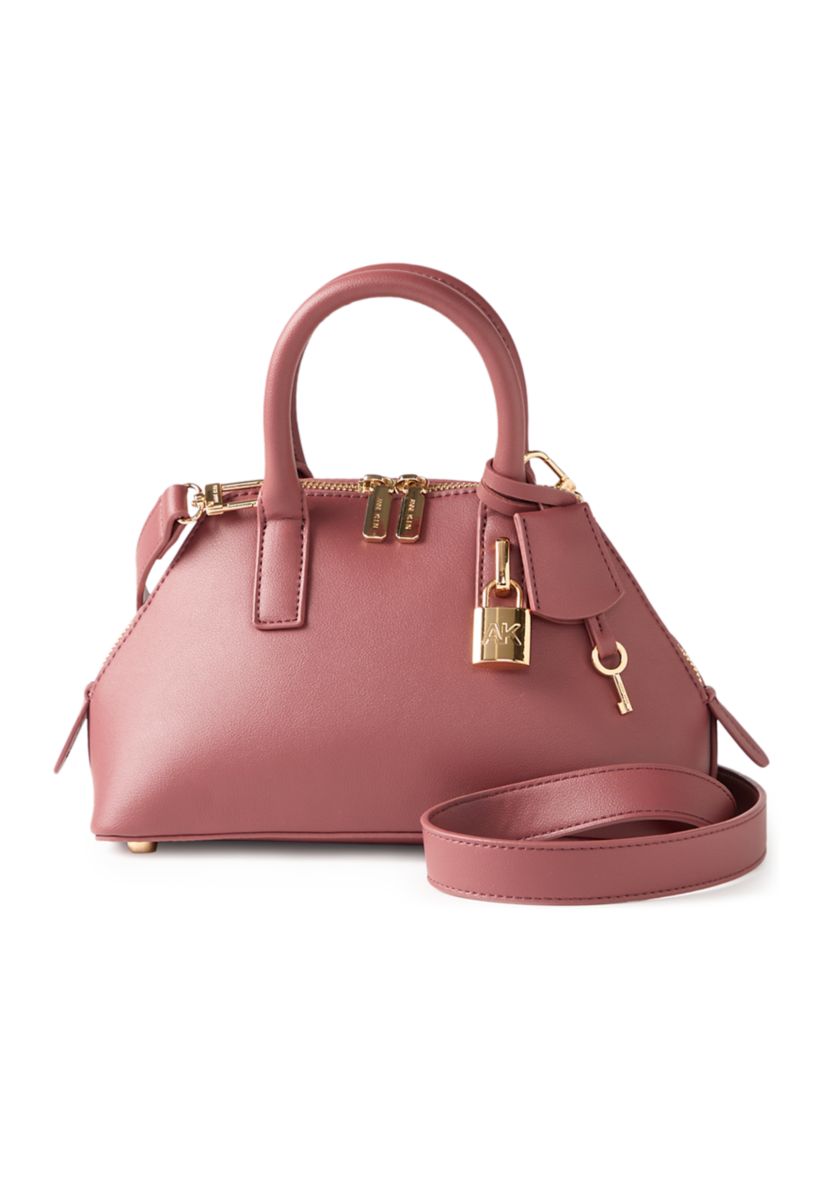 Small Angled Bowler Bag with Convertible Strap