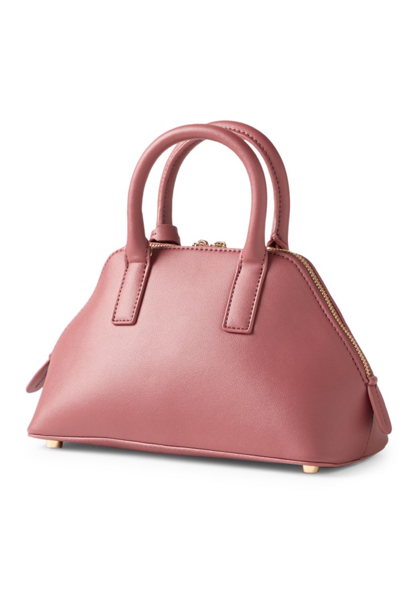 Small Angled Bowler Bag with Convertible Strap