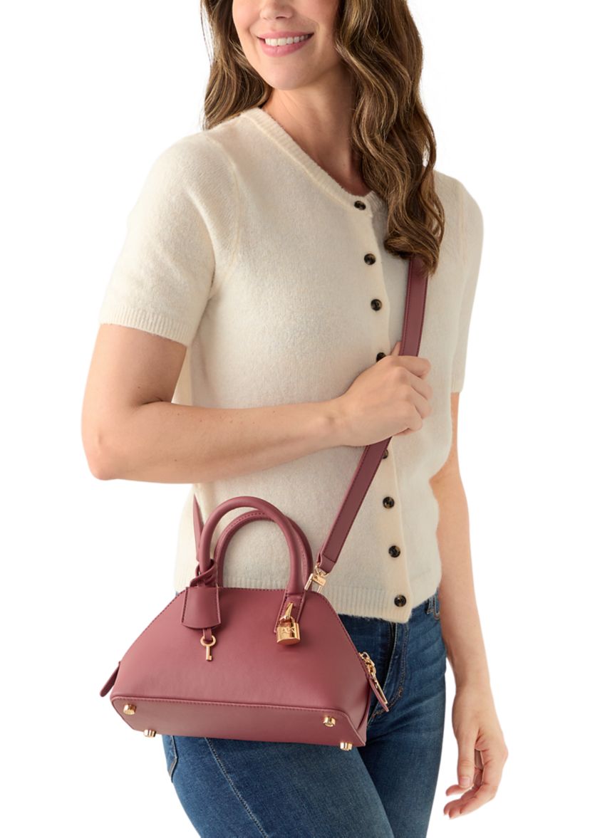 Small Angled Bowler Bag with Convertible Strap
