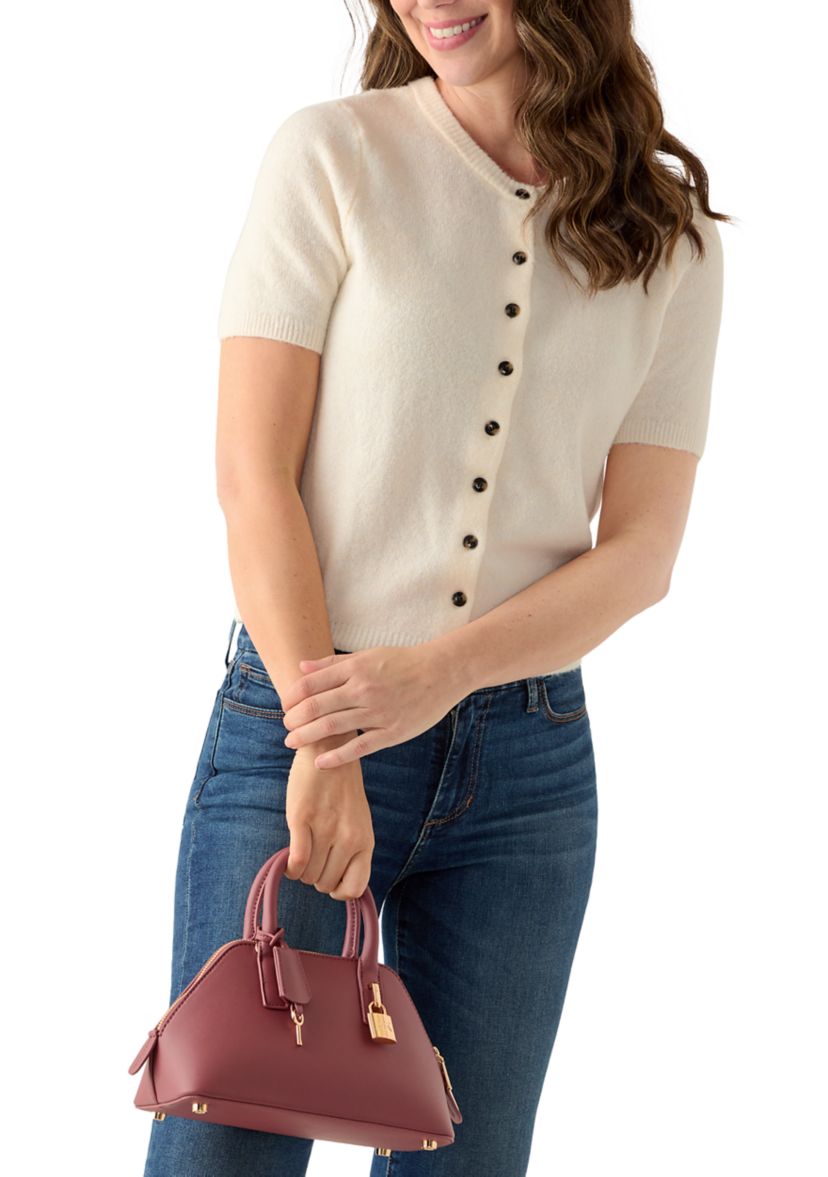 Small Angled Bowler Bag with Convertible Strap