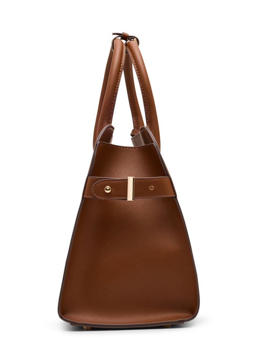Small Curved Satchel with Detachable Strap