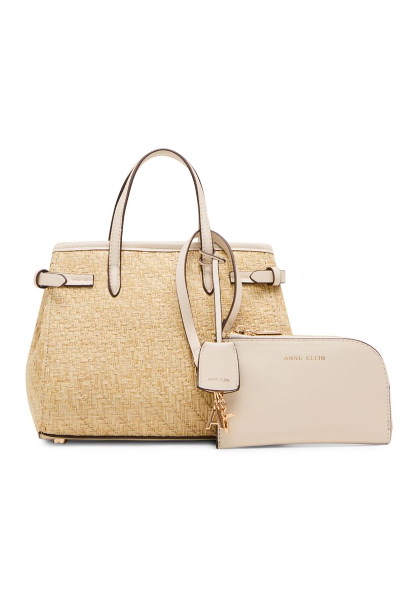 Anne Klein Straw Satchel Bag | Belk