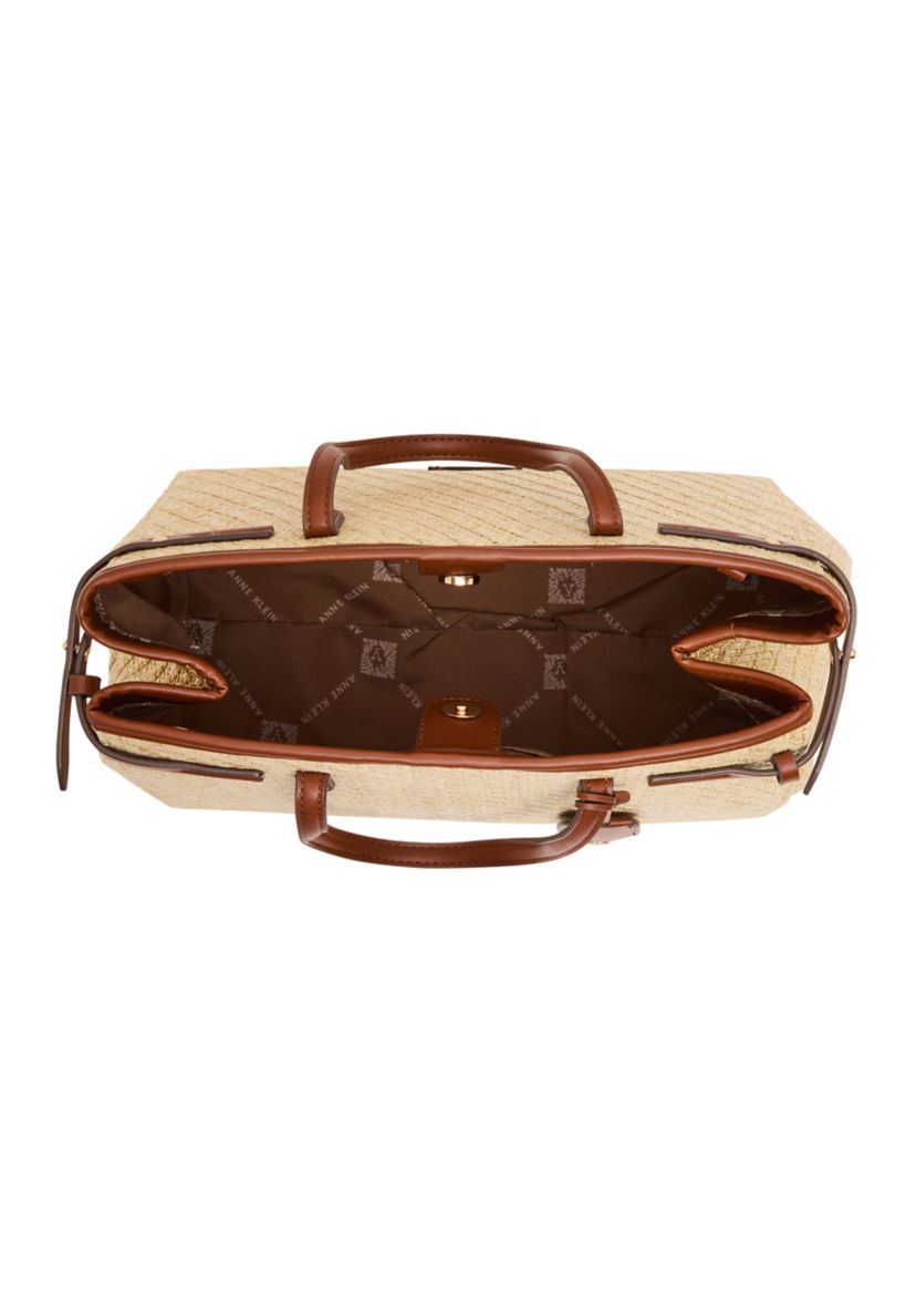 Anne Klein Medium Straw Satchel Bag | Belk
