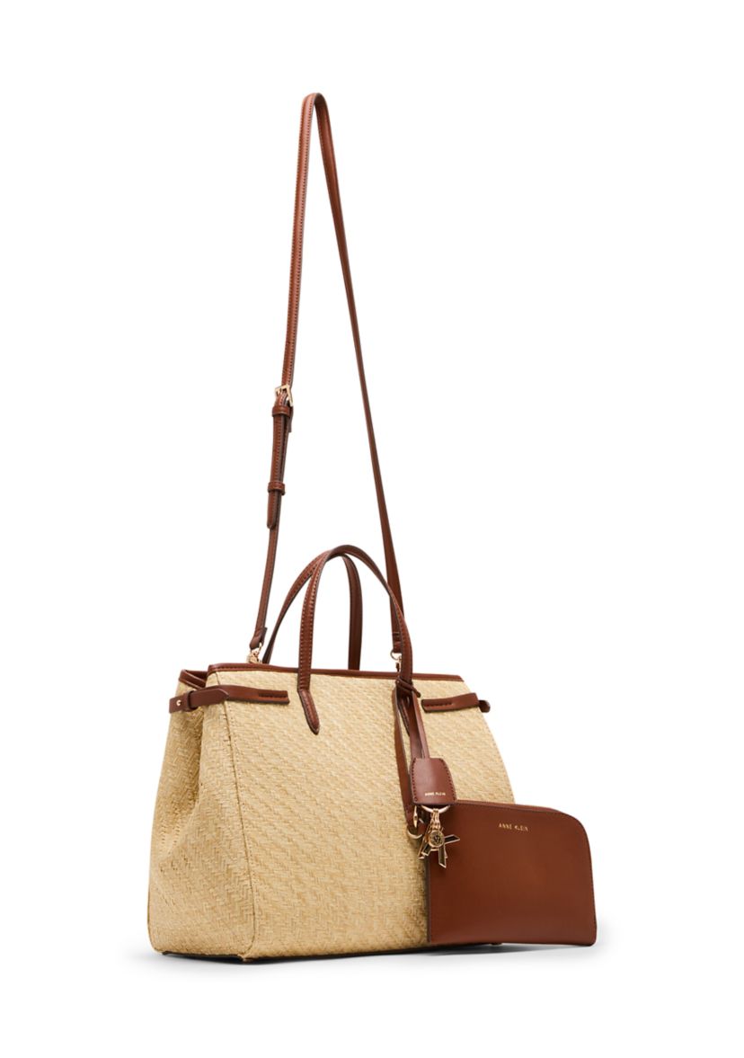 Anne Klein Medium Straw Satchel Bag | Belk
