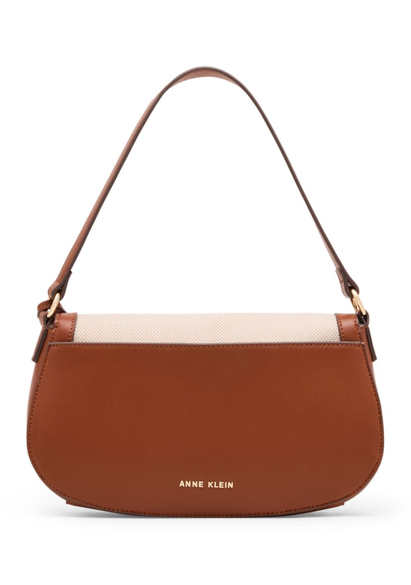 Anne Klein  Genuine Leather Patent & Cotton Canvas Anne Klein Canvas Tote Bag Patent Leather Handles Rope Trim  main image 4