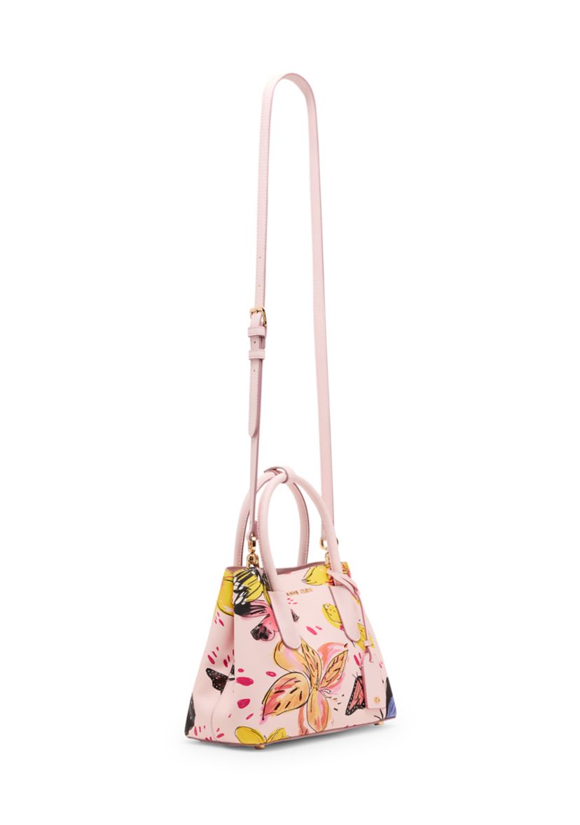 Anne Klein Bonded Butterfly Print Satchel with Strap | Belk