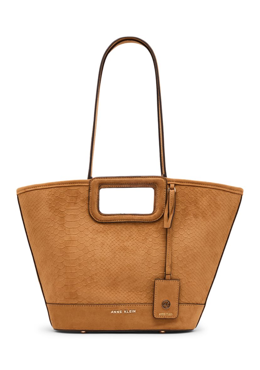 o984 キャセイアン・センチネル Anne Klein Snake Embossed Suede Tote Bag | Belk