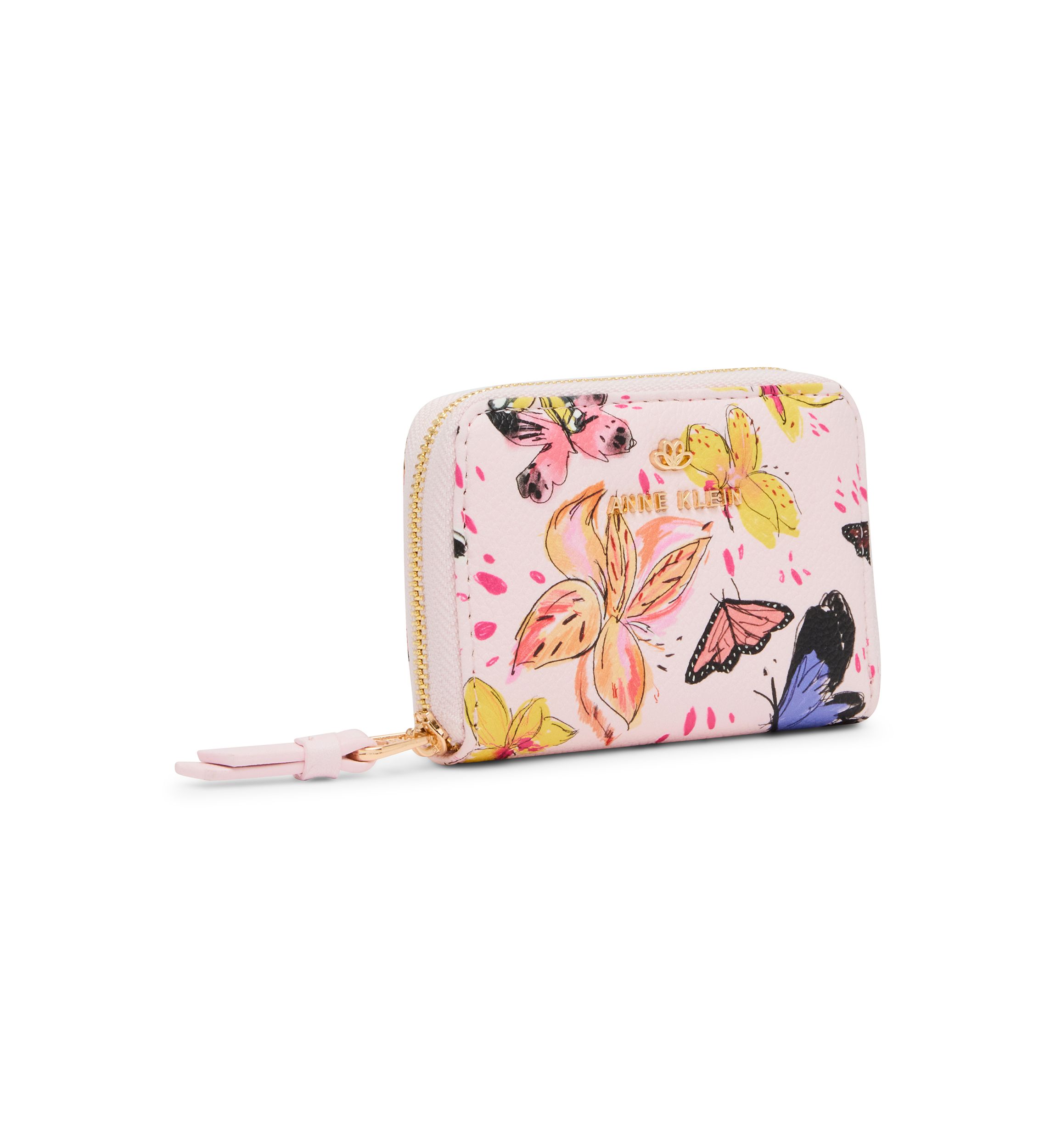 Anne Klein Butterfly Floral Print Small Zip Around Wallet | Belk