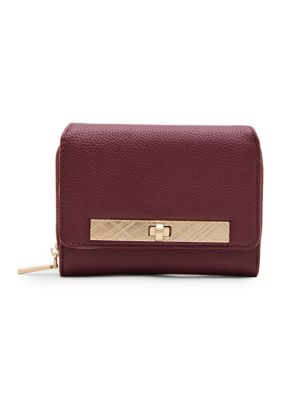 Anne Klein Women's Flap Trifold Zip Wallet