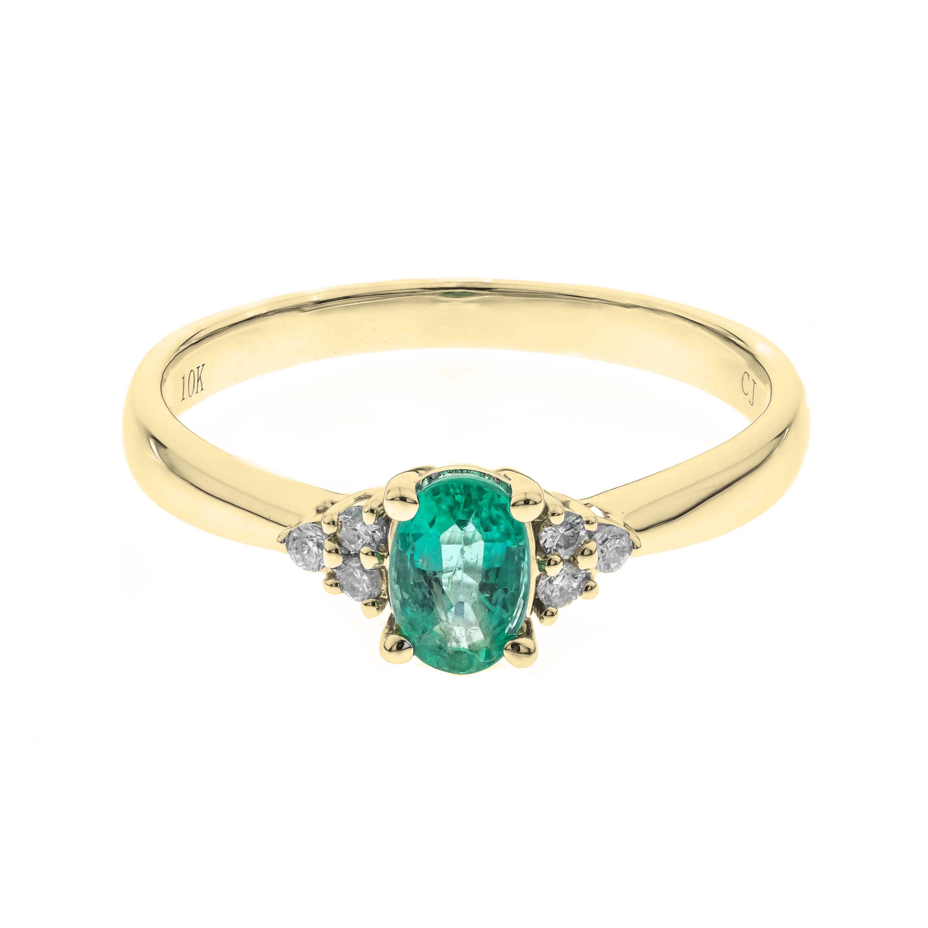 EMERALD Ring in 10K YELLOW GOLD