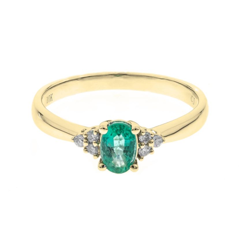 EMERALD Ring in 10K YELLOW GOLD