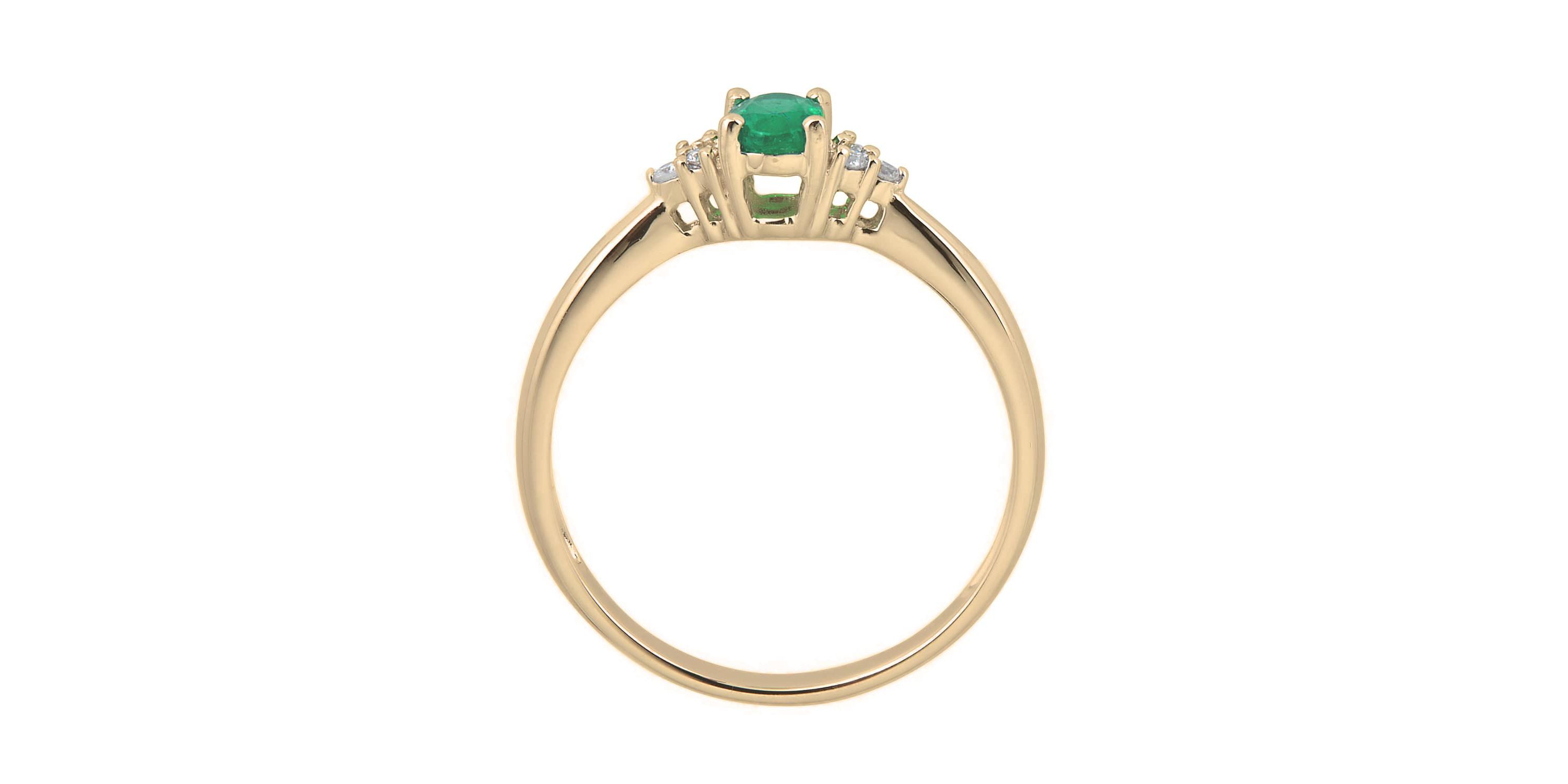 EMERALD Ring in 10K YELLOW GOLD