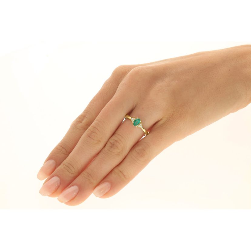 EMERALD Ring in 10K YELLOW GOLD