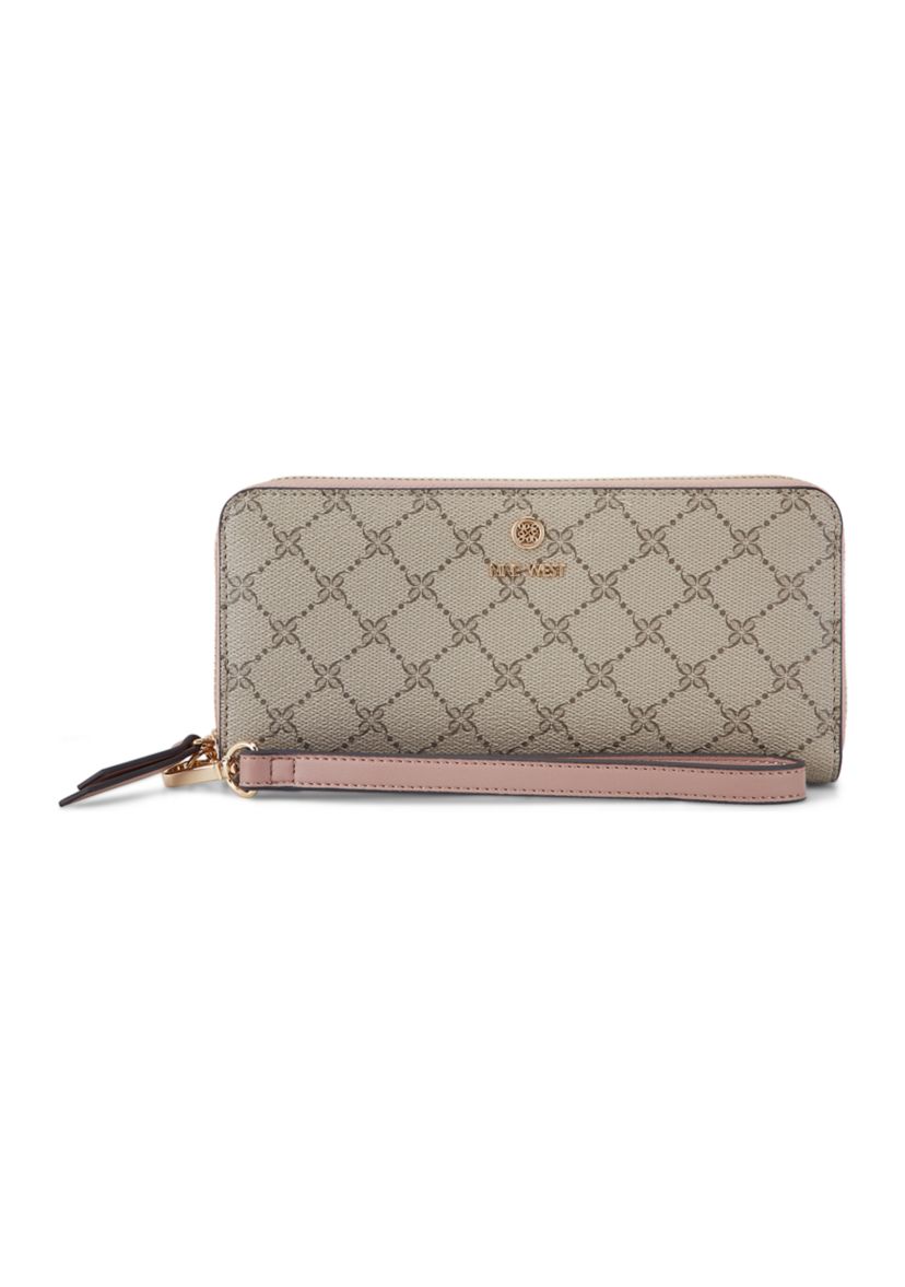 Womens Lock Up Zip Around Wristlet Wallet 