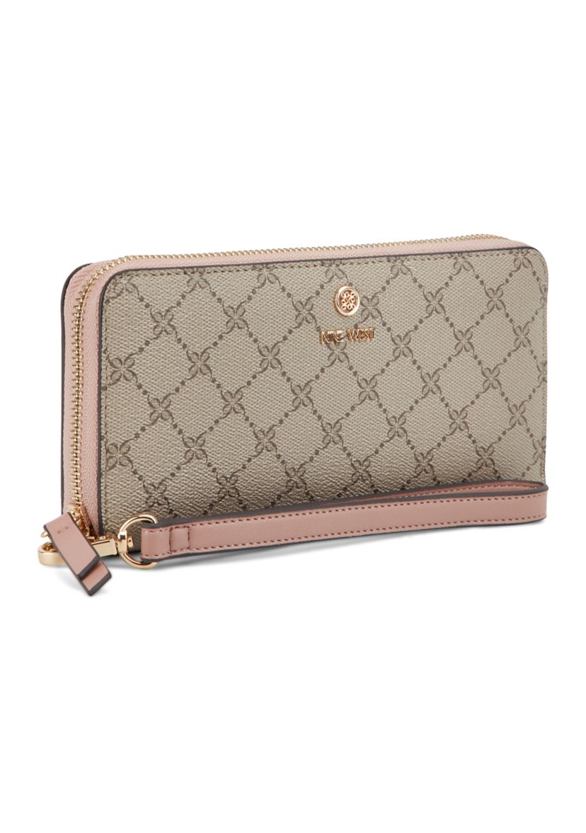 Womens Lock Up Zip Around Wristlet Wallet 