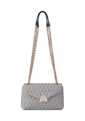 NINE WEST Women's Brooklyn Jet Set Crossbody, Beige Logo/Milk:  : Fashion