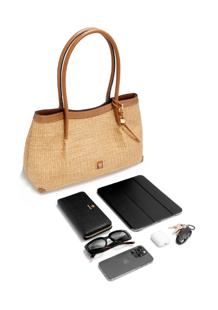 Nine West Sullivan Straw Carryall Tote Shopper | Belk