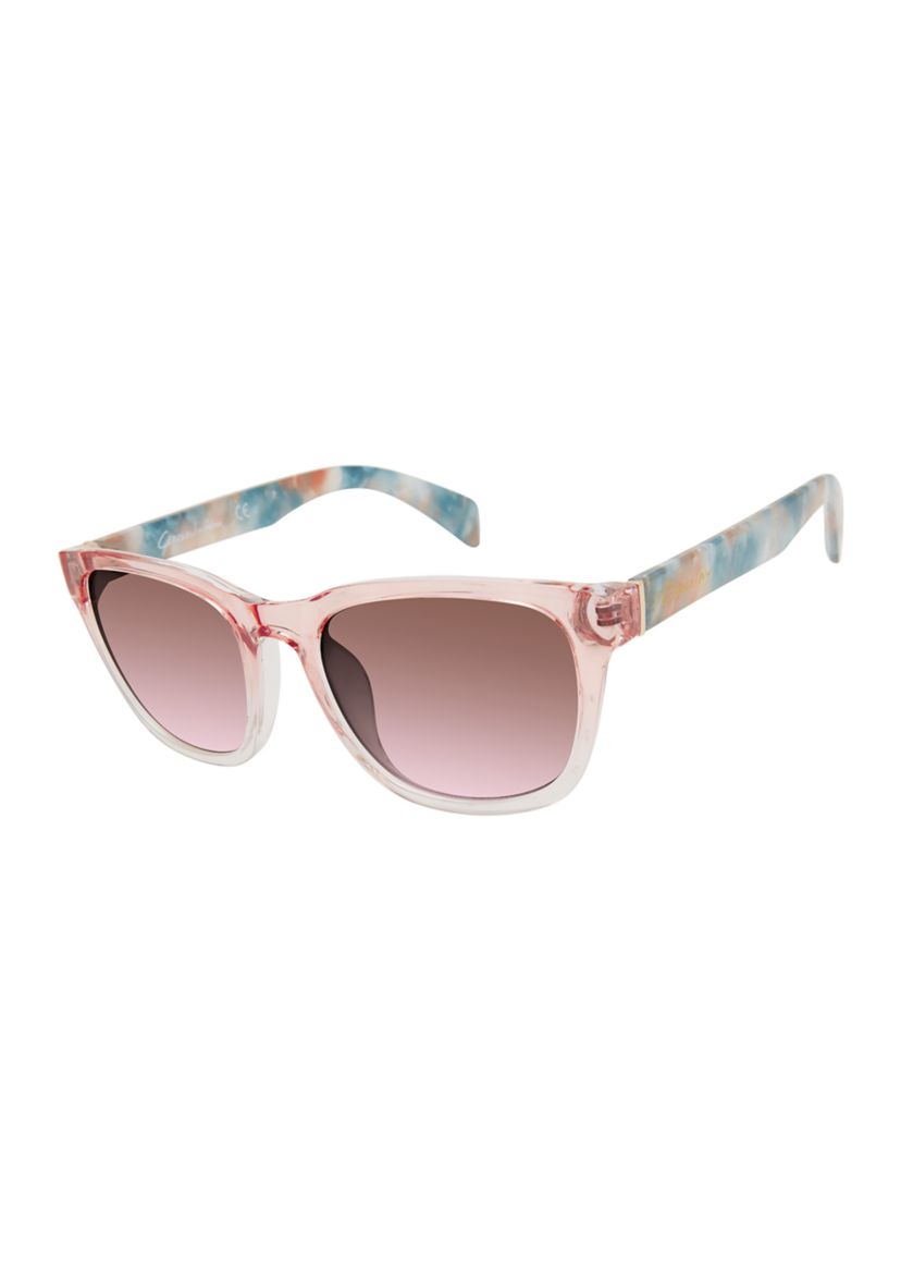 Plastic Two Tone Rectangular Sunglasses