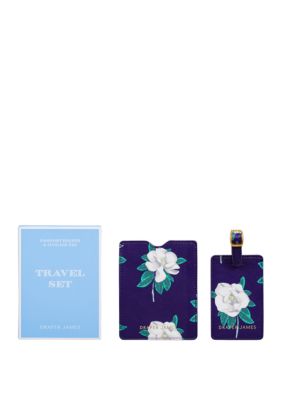 Draper James Passport Holder & Luggage Tag Travel Set 2-Piece Magnolia Navy  NEW